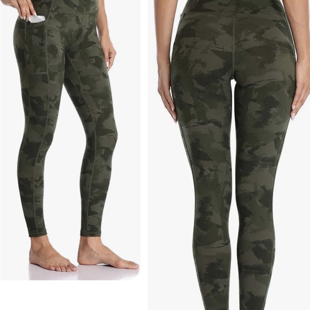 Colorfulkoala‎ Splinter Camo Green Leggings- Womens Small